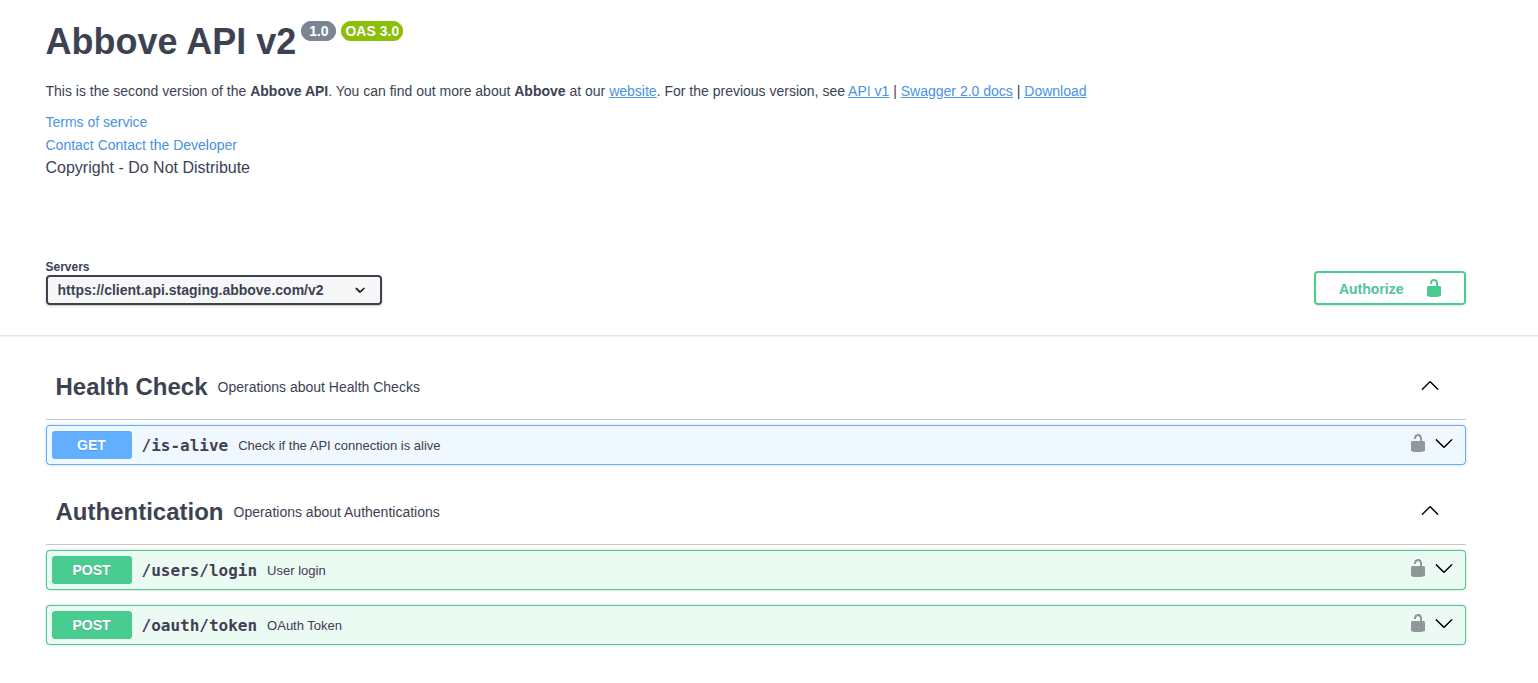 Abbove API v2 OAS 3.0 documentation